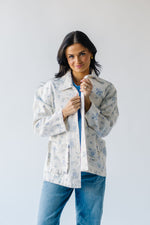 The Vitano Floral Jacket in White + Blue