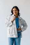 The Vitano Floral Jacket in White + Blue