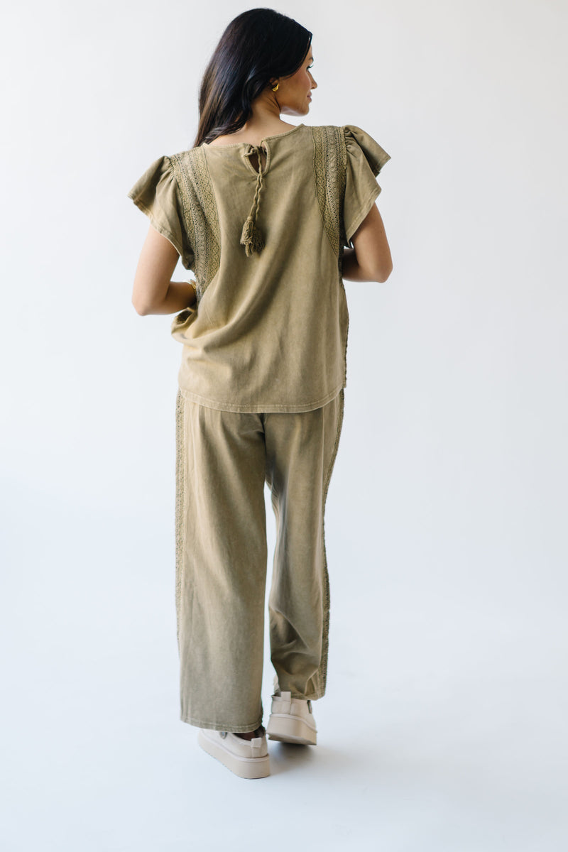 The Arnold Mineral Washed Knit Tee in Faded Olive