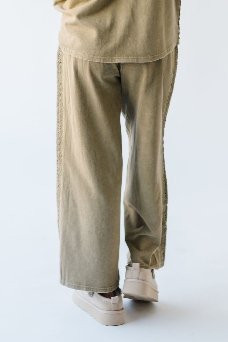 The Allen Mineral Washed Knit Pant in Faded Olive