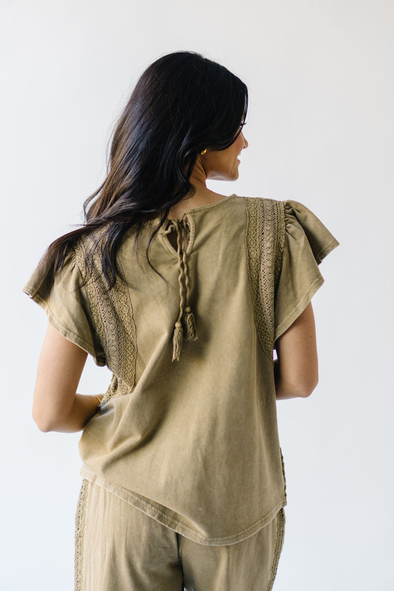 The Arnold Mineral Washed Knit Tee in Faded Olive