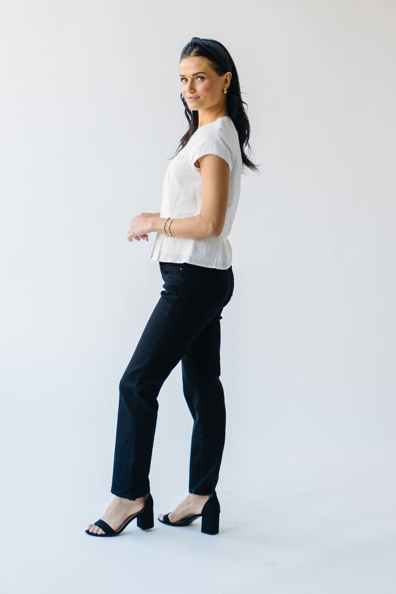 The Shirley Mid Rise Ankle Straight Jean in Gentle Night