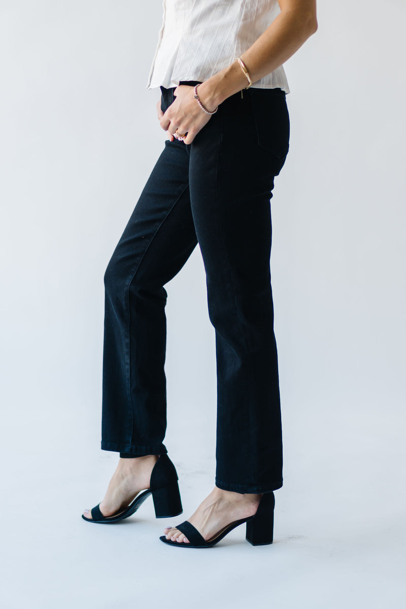 The Shirley Mid Rise Ankle Straight Jean in Gentle Night