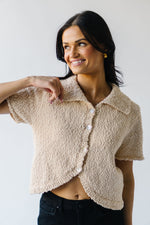 The Haddock Cropped Textured Cardigan in Cream