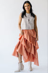 The Beckville Tiered Woven Maxi Skirt in Dusty Orange