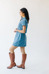 The Mckoy Zip Detail Dress in Washed Denim