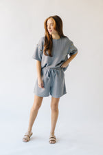 The Kaci Elastic Waist Short in Light Grey