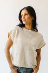 The Dillon Textured Dolman Sleeve Knit Blouse in Cream + Camel