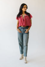 Free People: Truly Yours Printed Blouse in Vintage Red Combo