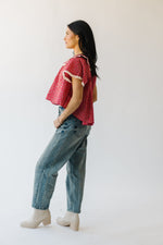 Free People: Truly Yours Printed Blouse in Vintage Red Combo