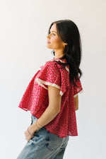 Free People: Truly Yours Printed Blouse in Vintage Red Combo