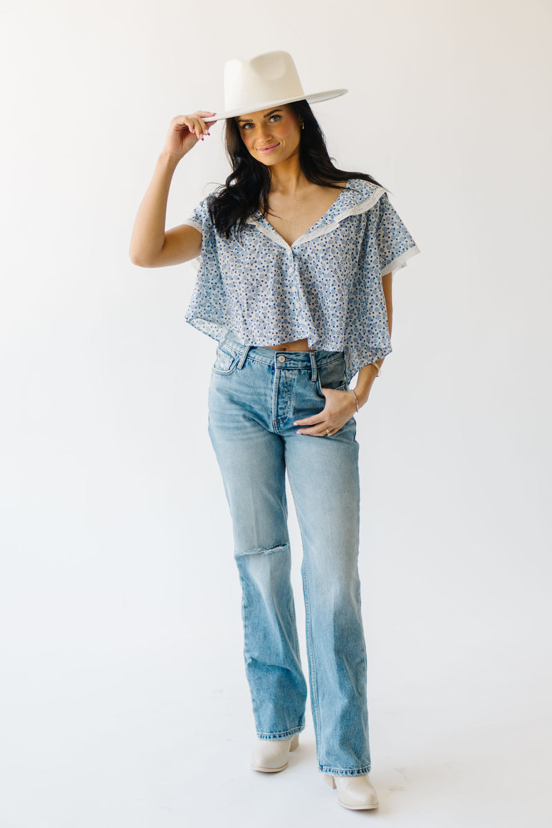 Free People: Truly Yours Printed Blouse in Ivory Combo