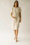 The Annetta Embroidered Detail Dress in Ivory + Marigold