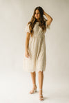 The Annetta Embroidered Detail Dress in Ivory + Marigold