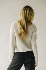 The Lamesa Textured Tie Cardigan in Ivory