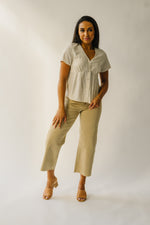 The Lowden Button-Down Blouse in Ivory + Brown