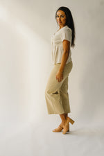 The Lowden Button-Down Blouse in Ivory + Brown