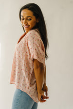 The Ladora Textured Floral Blouse in Dusty Blush