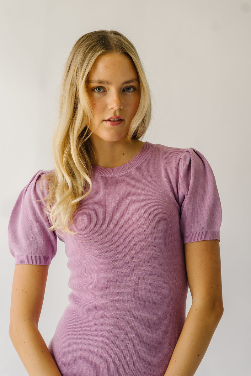 The Sylvan Bodycon Sweater Dress in Lilac