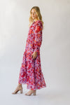 The Sunfield Floral Maxi Dress in Lavender + Plum