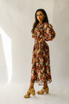 The Arvada Floral Midi Dress in Midnight Bloom
