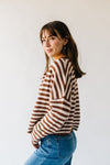 The Riggs Button-Down Sweater in Ivory + Brown Stripe