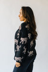 The Tramel Animal Detail Contrast Cardigan in Black