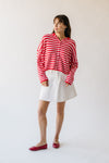 The Riggs Button-Down Sweater in Pink + Red Stripe