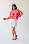 The Riggs Button-Down Sweater in Pink + Red Stripe