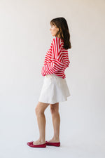 The Riggs Button-Down Sweater in Pink + Red Stripe