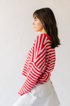 The Riggs Button-Down Sweater in Pink + Red Stripe