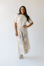 The Finnigan Embroidered Linen Maxi Skirt in Natural