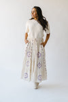 The Finnigan Embroidered Linen Maxi Skirt in Natural