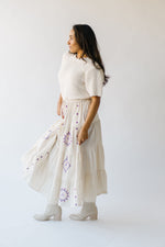 The Finnigan Embroidered Linen Maxi Skirt in Natural