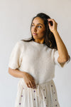 The Scarpo Short Sleeved Textured Sweater in Cream