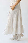 The Finnigan Embroidered Linen Maxi Skirt in Natural