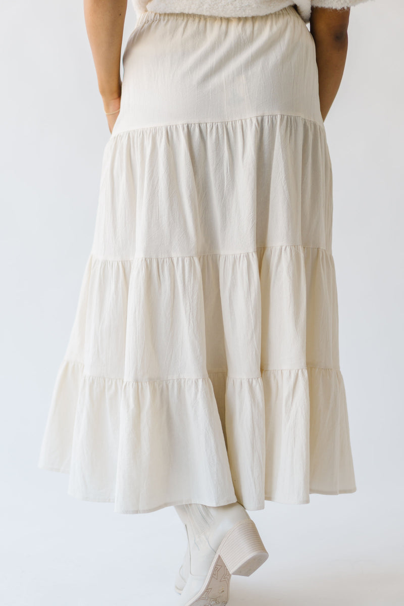 The Finnigan Embroidered Linen Maxi Skirt in Natural