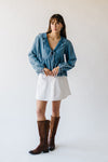 The Pullan Tie Front Blouse in Denim