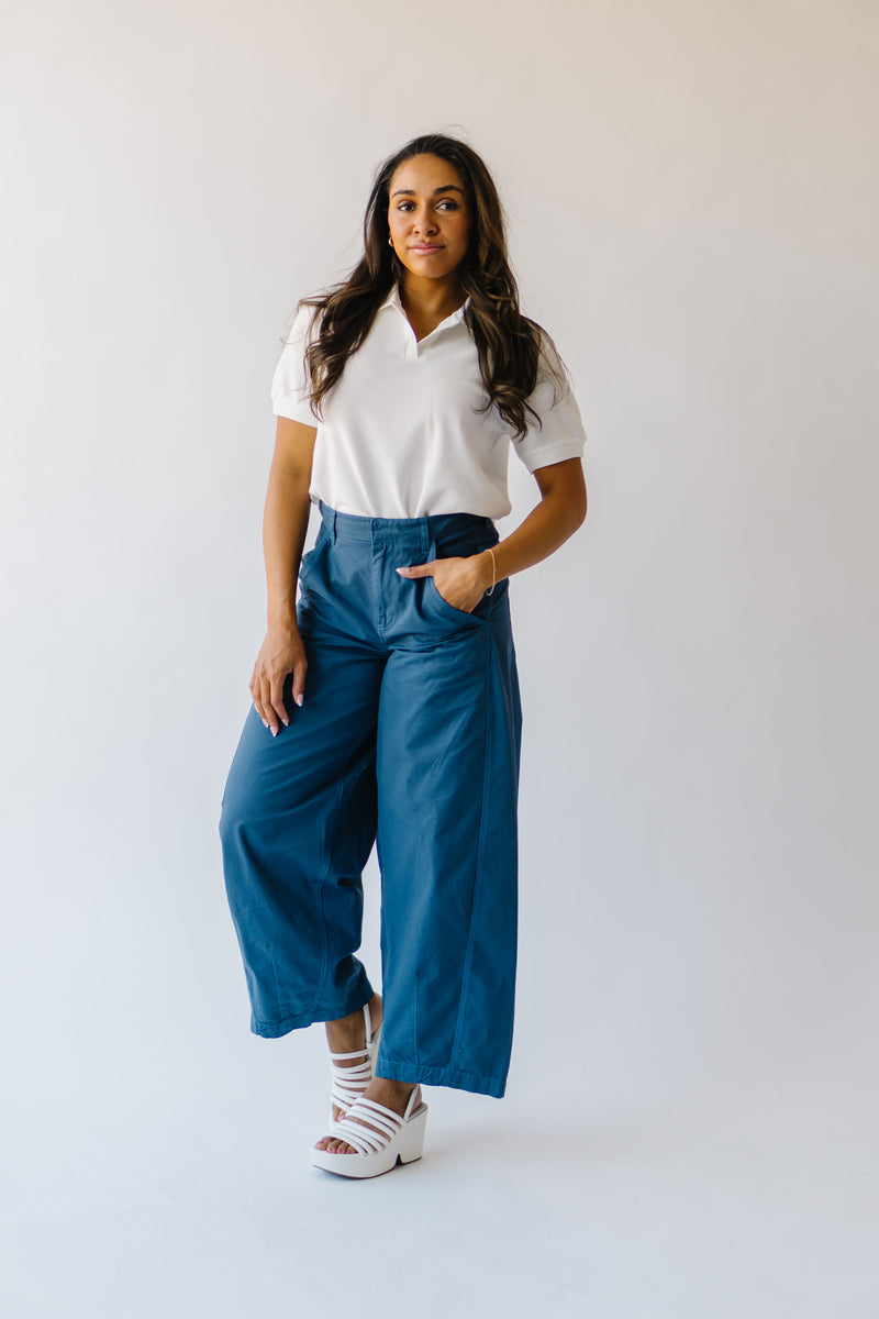 Free People: We The Free Rylee Chino Trouser in Dark Denim