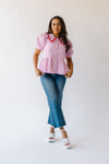 The Evenson Collared Gingham Peplum in Pink