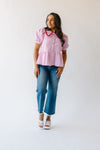 The Evenson Collared Gingham Peplum in Pink