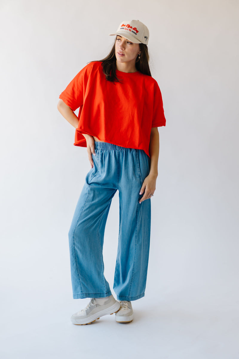 The Encino Elastic Waist Pant in Denim