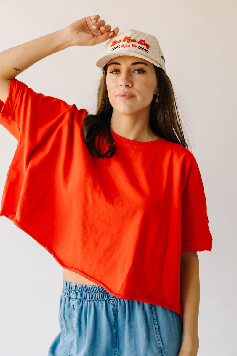 The Shamel Boxy Knit Tee in Poppy