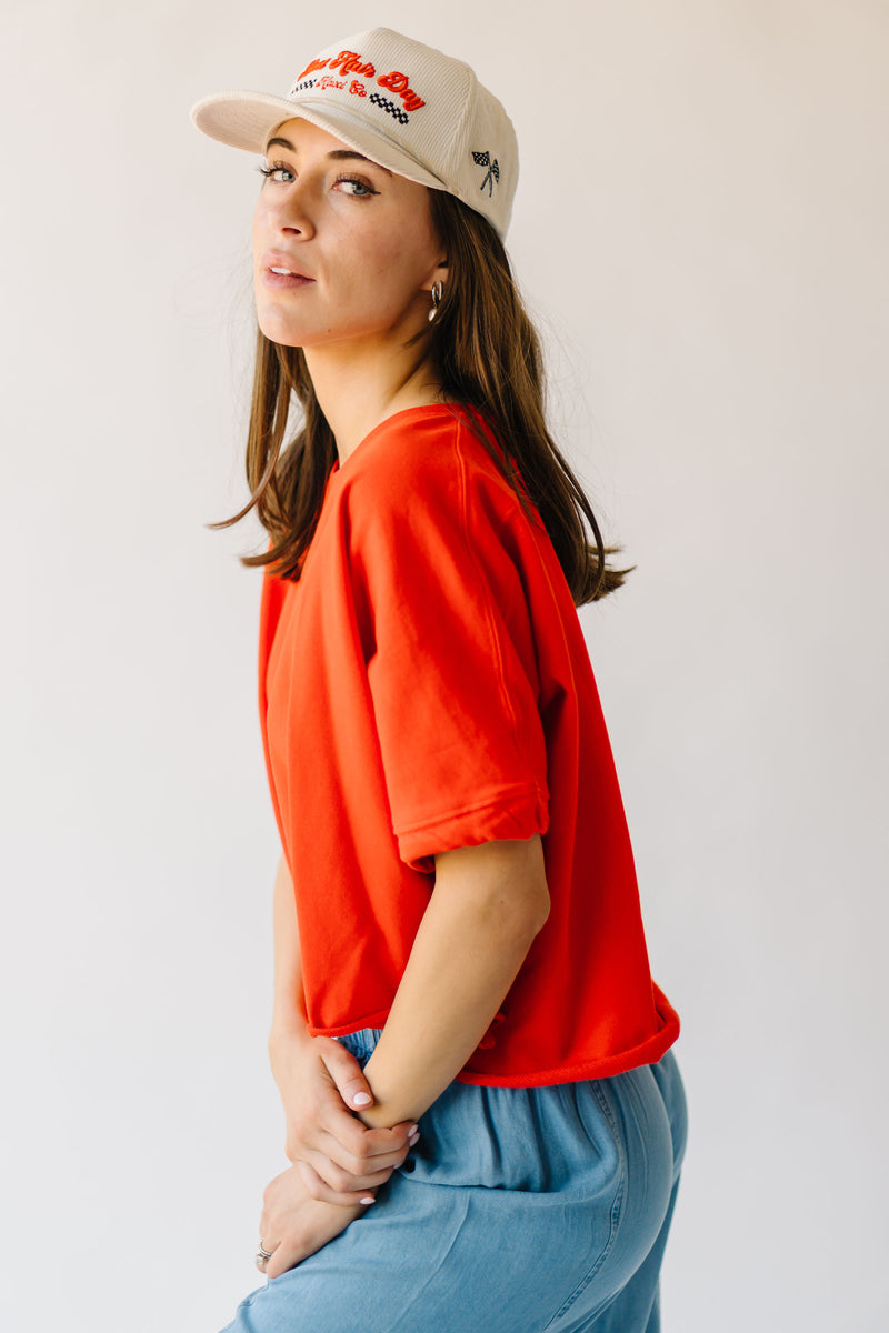 The Shamel Boxy Knit Tee in Poppy