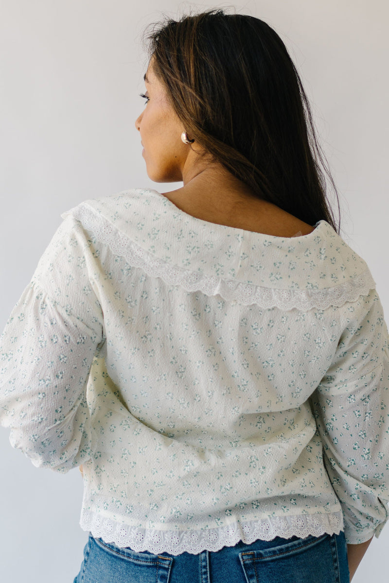 The Bodee Collared Peasant Blouse in Tan