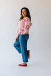 The Dobson Heart Embroidered Cardigan in Pink