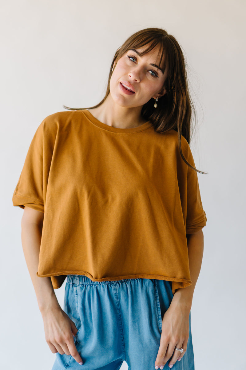 The Shamel Boxy Knit Tee in Hazelnut