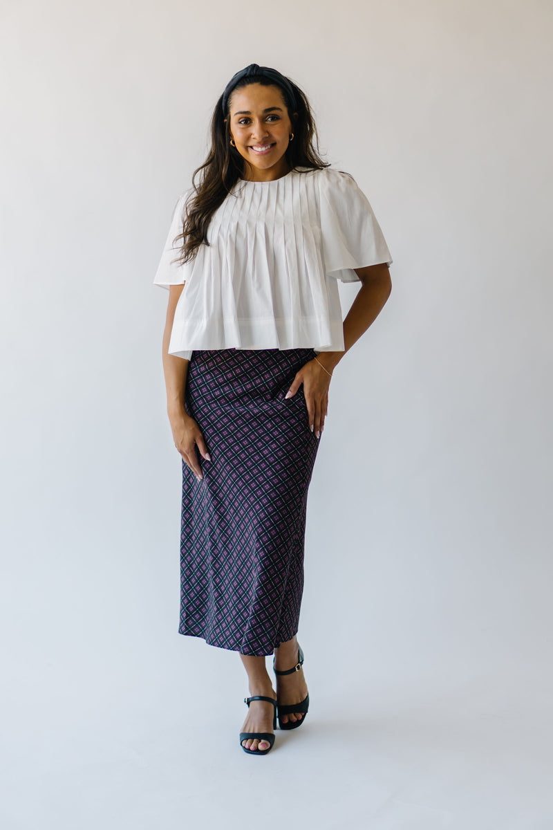 The Lindy Pleated Blouse in White