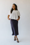 The Danzy Checkered Midi Skirt in Purple