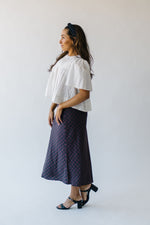 The Danzy Checkered Midi Skirt in Purple